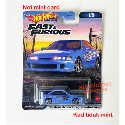 Hot Wheels Custom Acura Integra Sedan GSR Fast Furious Japan Card Shopee Malaysia