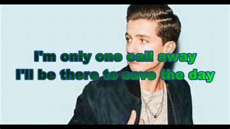 One Call Away Charlie Puth Lyrics Youtube