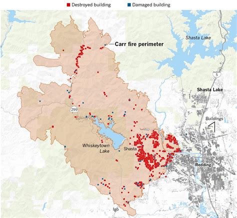 Heres Where The Carr Fire Destroyed Homes In Northern California Los