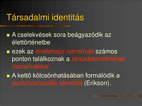 PPT Identitás és élettörténet PowerPoint Presentation free download