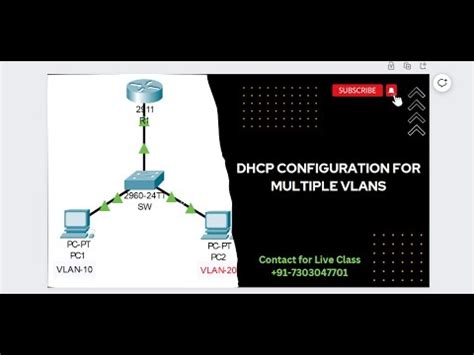 Dhcp Configuration For Multiple Vlans On Cisco Router Youtube