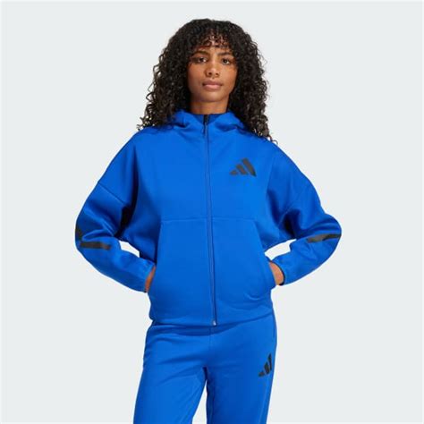 Adidas Z N E Full Zip Hoodie Blue Free Shipping With Adiclub Adidas Us