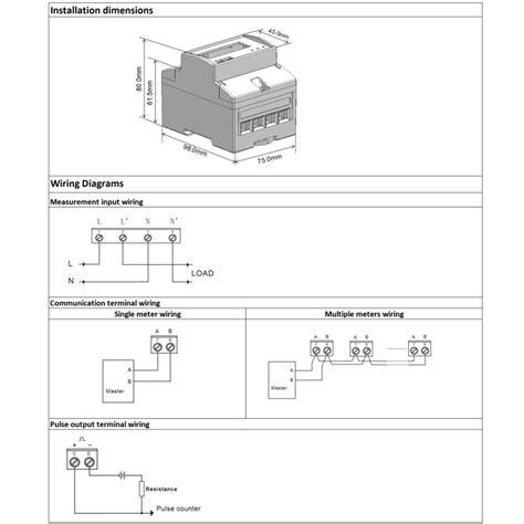 Coutume Rail DIN Dac4101c avec relais compteur d énergie Modbus