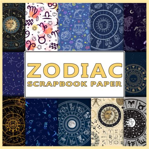 Zodiac Scrapbook Paper Astronomy Signs Decorative Paper For