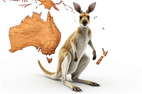 Premium Photo Australia Day With Kangaroo And Map