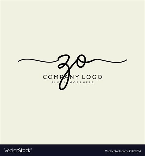 Initial Zo Handwriting Logo With Circle Template Vector Image