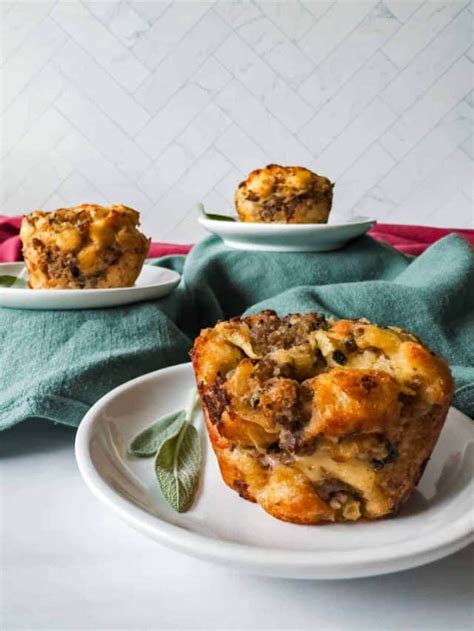 Make Ahead Sage And Onion Stuffing Muffins With Sausage Pudge Factor