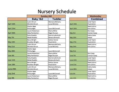 First Baptist Church Dewar Nursery Schedule