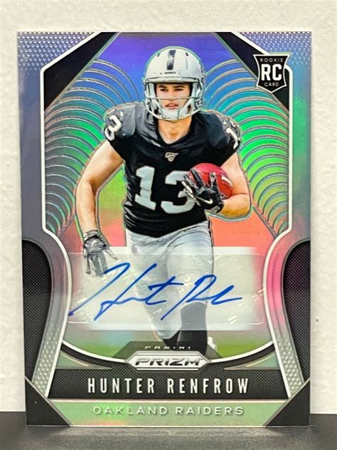 2019 Panini Prizm Hunter Renfrow Rookie Silver Holo Refractor Auto