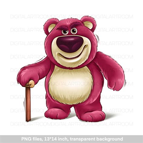 Cartoon bear Lotso, sublimation design, print template - Inspire Uplift