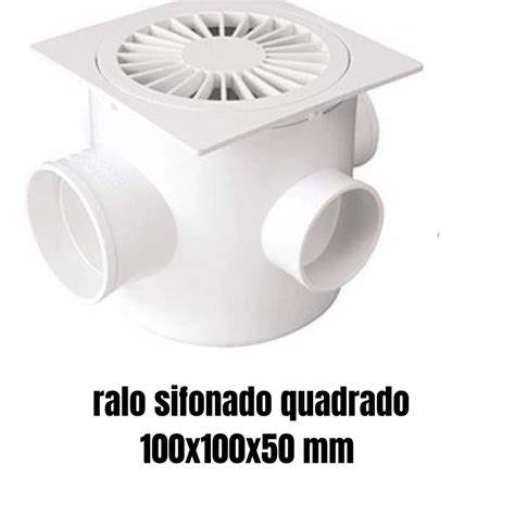 Ralo Caixa Sifonada Quadrada 100x100x50 Mm Pvc Branco Caixa