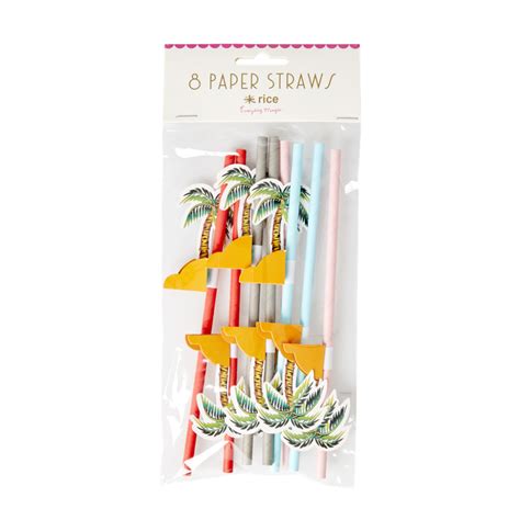 Palm Tree Paper Straws By Rice Dk Vibrant Home