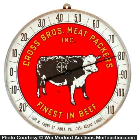 Antique Advertising | Cross Bros. Beef Thermometer • Antique Advertising