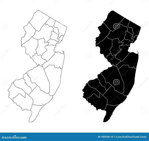 New Jersey county maps stock illustration. Illustration of states