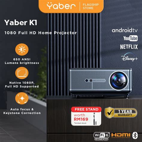 Yaber K Smart Entertainment Projector Ansi Lumens W Stereo