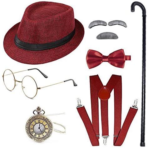 Old Man Costume Accessories Set Grandpa Accessories Set 1920s Style2 Winered Ebay