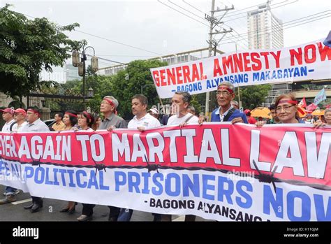 Manila Philippines 21st Sep 2016 Martial Law Survivors Leads The