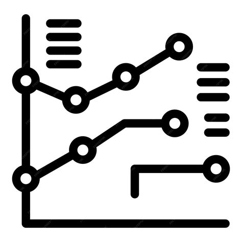 Premium Vector Simplified Black Outline Of A Line Graph Chart Icon On A White Background