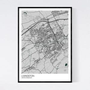 Livingston, Scotland City Map Art Print Many Styles 350gsm Art Quality ...