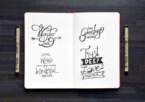 Hand Lettering On Sacred Moleskine Typography Handlettering