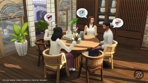 Stylish Wood Fancy Dining Cc Pack For The Sims 4 Sixam Cc