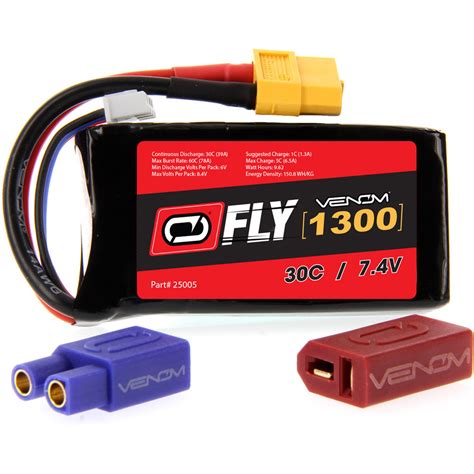 Venom Group Venom FLY 30C 2S 1300mAh 7 4V LiPo Battery 25005 B H