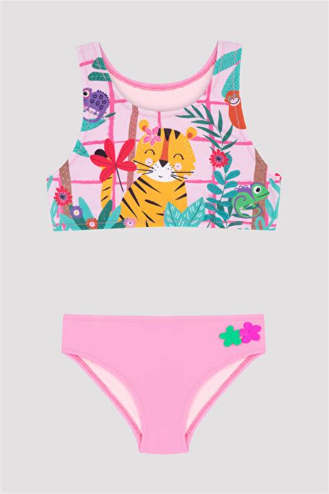 Kız Çocuk Forest Halter Bikini Takımı PLT BCP IY LP Açık Pembe Penti