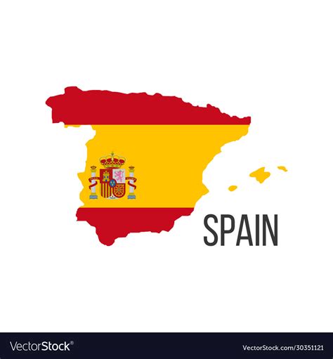 Spain flag map the country Royalty Free Vector Image