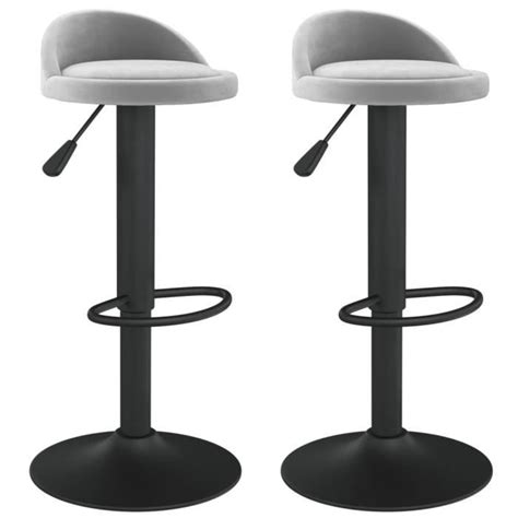 Far Tabourets De Bar Pcs Gris Clair Velours Ejl