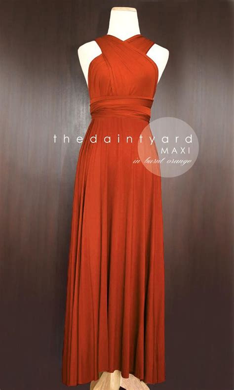 Tdy Burnt Orange Maxi Short Bridesmaid Prom Dress Infinity Etsy In