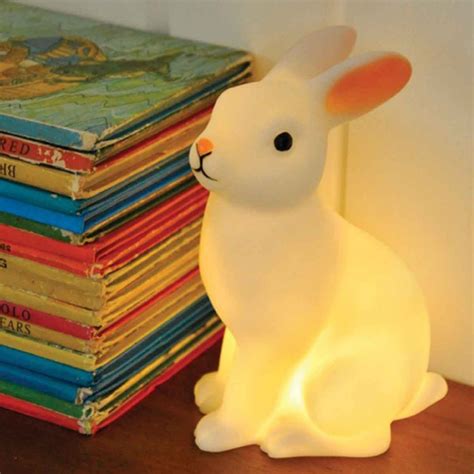 Lampe veilleuse lapin pour décoration chambre bébé piles 15 cm Rex