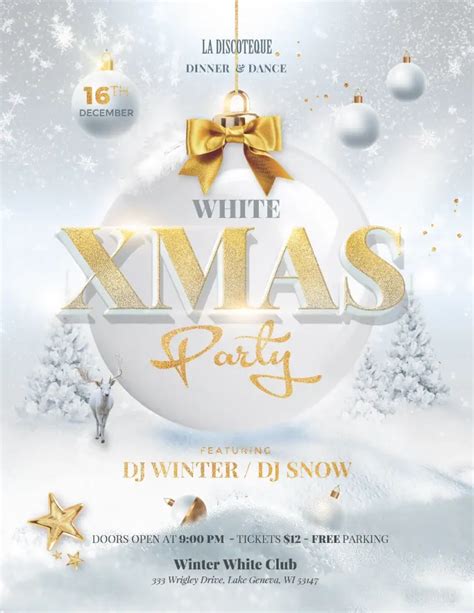 White Christmas Flyer And Poster Template Awesomeflyer