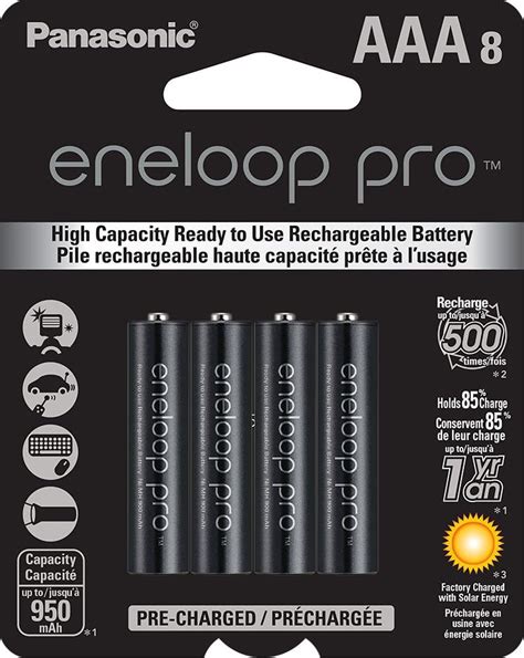 Amazon Panasonic BK 4HCCA8BA Eneloop Pro AAA High Capacity Ni MH