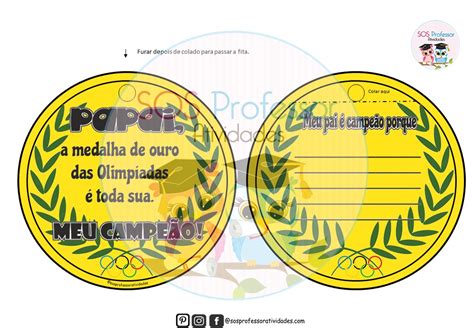 Medalha Dia Dos Pais Para Imprimir RETOEDU