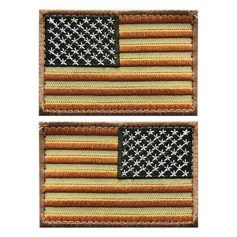 American Flag Patch Bundle Embroidered Hook Tan Miltacusa