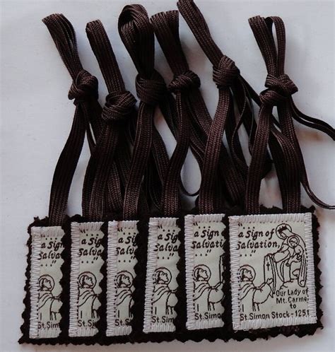 Bulk Lot Of 6 Six Mt Carmel Scapulars 100 Brown Wool Etsy