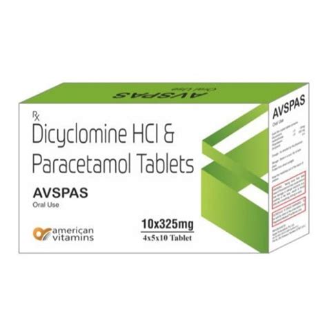 Avspas Dicyclomine Hcl And Paracetamol Tablets At Best Price In Panipat