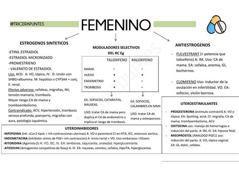 Farmacolog A Ov Rica Y Uterina Esquema Tricerapuntes Udocz