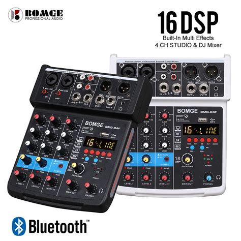 Bomge Bmg 04f 4 Channel Audio Mixer Sound Interface 16 Dsp Bluetooth