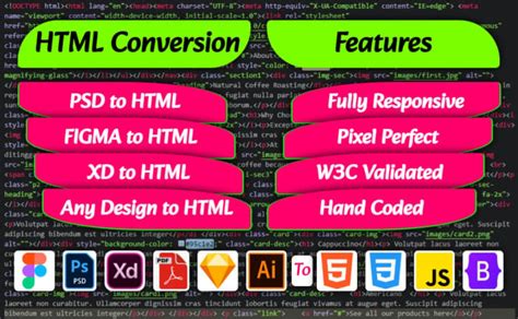 Convert Psd To Html Figma To Html Xd To Html Bootstrap Responsive