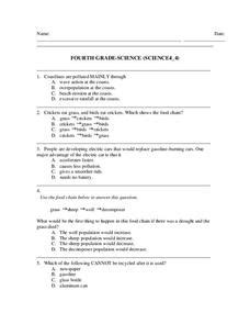 Science For 4th Graders Worksheet