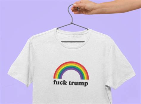 Fuck Trump T Shirt Rainbow Tee For Anti Trump LGBT People Awesome Vintage Retro Inspired