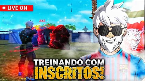 JOGANDO OS INSCRITOS TREINANDO MUITO FOCO FREE FIRE AO VIVO