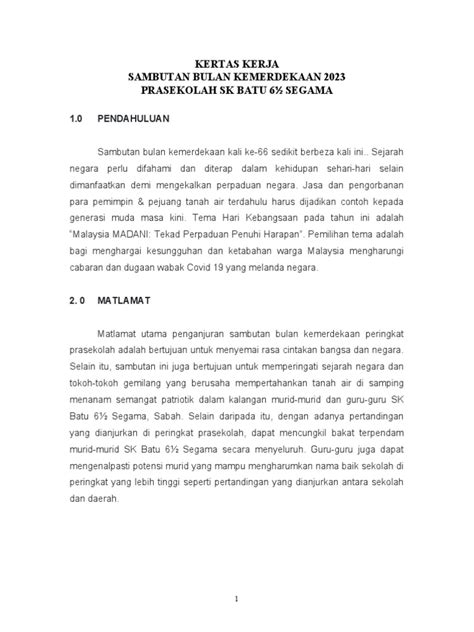 Kertas Kerja Kemerdekaan 2023 Pdf