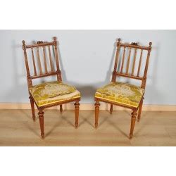 Paire de chaises style Louis XVI noyer 1900 Antiquités Saint Jean