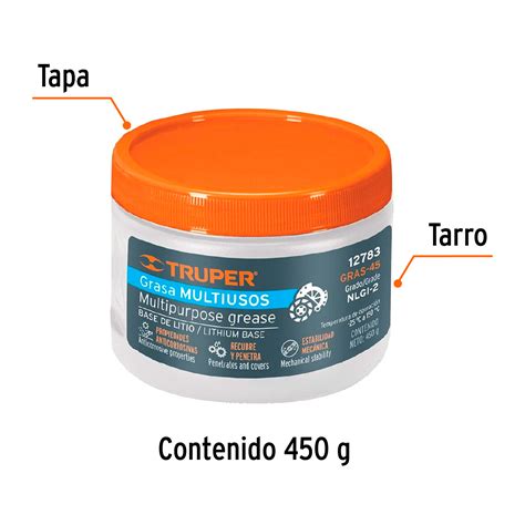 Ficha Tecnica Grasa Lubricante Multiusos Base Litio 450 G Truper