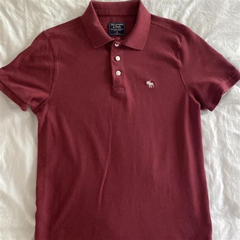 Abercrombie Fitch Men S Burgundy Polo Shirts Depop