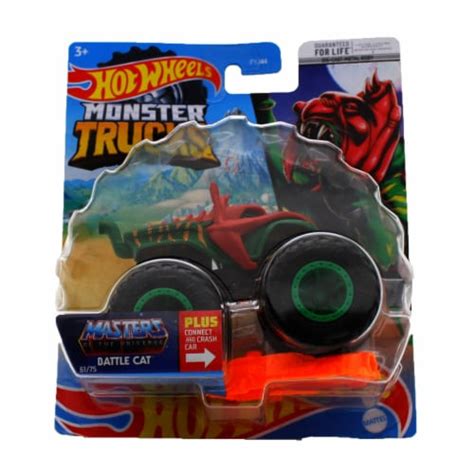 Hot Wheels Monster Trucks 1:64 Scale Battle Cat 61/75 Includes Connect ...