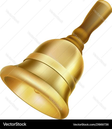 Gold Hand Bell Royalty Free Vector Image VectorStock