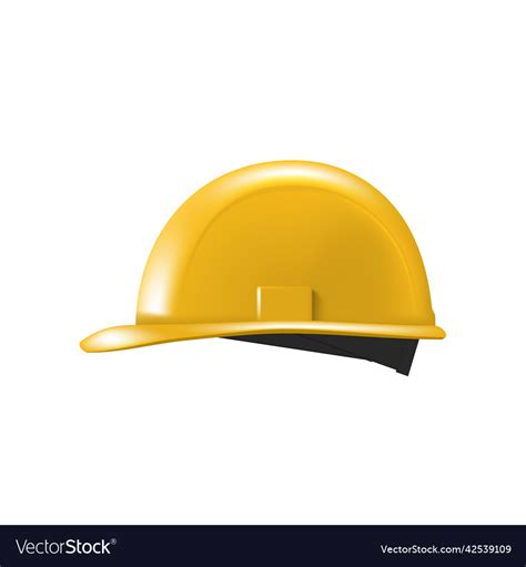 3d Yellow Construction Helmet Isolated On White Vector Image